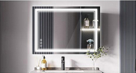 LED salle de bains Smart Mirror éclairé Carré intelligente miroir de douche sans brouillard