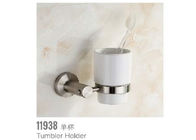 Culbuteur poli Brush Holder de zinc d'accessoires de salle de bains en métal de support de tasse de Tunbler