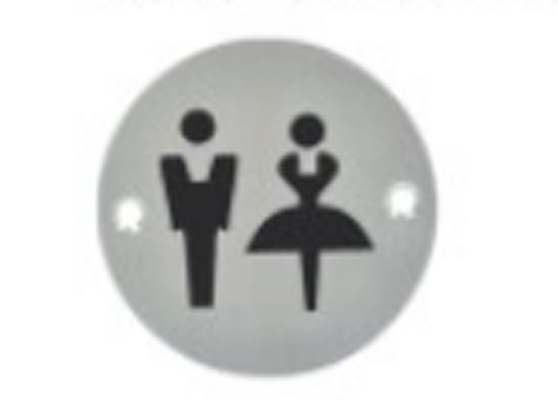 Image toilette pour femmes et hommes Porte de salle de bain Signature en acrylique personnalisée