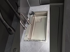 Ensemble complet Cuisine de cascade Evier en acier inoxydable Evier grand bol unique avec porte-vaisselle Unde