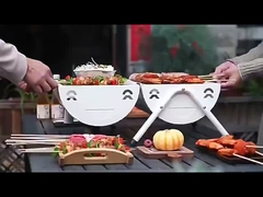 Grill à charbon de bois Grill à fumée Grill à barbecue avec table de côté S/M/XL