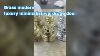 Porte de garde-robe en laiton moderne et minimaliste, poignée à trou unique, tiroir, armoire à chaussures, style nordique s