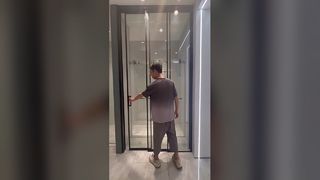 GRH Une ligne minimaliste bord extrêmement étroit deux liaisons porte coulissante d'isolation en verre noir mat k