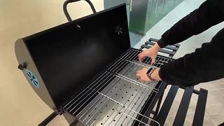 Barbecue au charbon de bois d'extérieur, barbecue pour cour de villa, usage domestique 5-10, grand couvert, anti