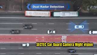 Caméra de protection de voiture SECTEC 2026, Radar de stationnement, lentille de détection, Vision nocturne, application UBOXPRO, R continu, 24/7