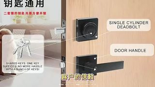 Serrure à poignée en alliage de Zinc, poignée à trois barres, serrure de salle de bains minimaliste américaine, serrure de porte de chambre à coucher, poignée b