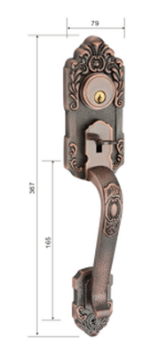 Poignée de porte hexagonale classique Jaune Bronze Serrure de porte de chambre Corps divisé Serrure de porte en bois