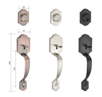 Poignée de porte hexagonale classique Jaune Bronze Serrure de porte de chambre Corps divisé Serrure de porte en bois