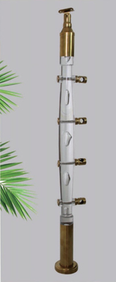 2024 L'intérieur luxueux préfabriqué balustrade de pilier de cristal balustrade acrylique balustrade d'escalier de l'escalier de la rampe de conception