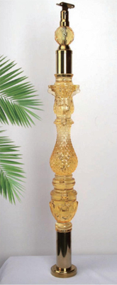 Baluster en cristal acrylique Transparence claire Manche personnalisée Taille or de luxe Décoratif acrylique Stai