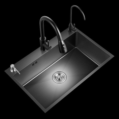 Grand évier à fente unique multifonctionnel anti-rayures LED affichage numérique en acier inoxydable évier de cuisine cascade avec tasse Wa