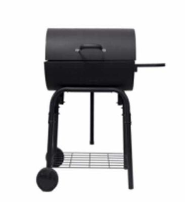 OEM Round Barrel Type BBQ Grills Outdoor Trolley Movable Large Charcoal Barbecue Grills with Side Panels