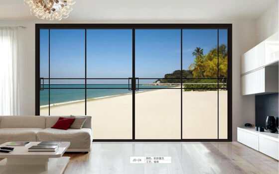 China GRH Hurricane Proof Bulletproof Impact Aluminum Sliding Doors Large Balcony Sliding Glass Door Patio