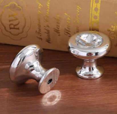 Luxury High Quality Furniture Drawer Bedroom Crystal Glass Brass Cabinet Door Pulls Kitchen Handles Knobs