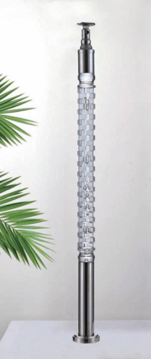 2024 L'intérieur luxueux préfabriqué balustrade de pilier de cristal balustrade acrylique balustrade d'escalier de l'escalier de la rampe de conception