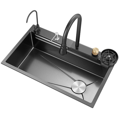 Vente à chaud SUS304 201 évier de cuisine en acier inoxydable à bol unique Couleur primaire 60*45cm Brossé Multi fait à la main