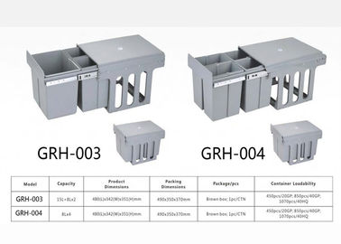 Vie active intégrée en plastique Grey Blue Color de poubelles de déchets de cuisine de Tableau d'ABS longue
