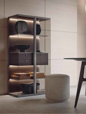 Design moderne Profil d'aluminium Armoire de rangement Porte en verre Cadre de porte en aluminium