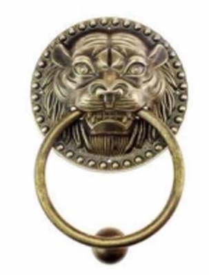 Poignées de porte heurtoir tête de lion ronde résistantes à la corrosion, design classique
