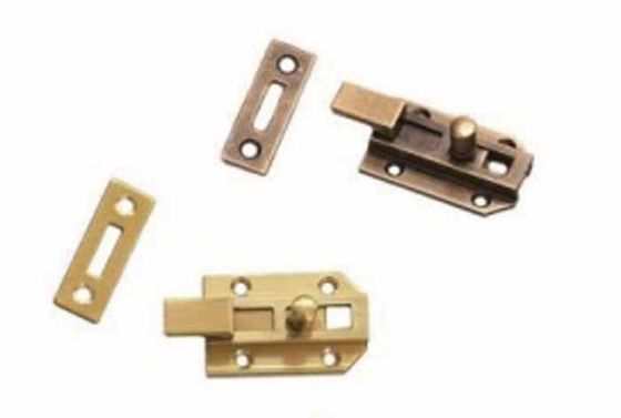 Loquet de porte et de fenêtre antique à pêne dormant réglable et serrure en laiton domestique avec 2 clés