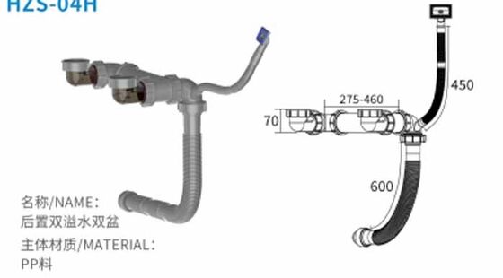 Réservez de l'espace et soutenez Kit de drainage personnalisé pour évier de cuisine
