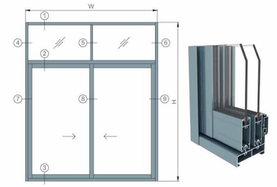 Design d'économie d'énergie d'impact Bifold extérieur en aluminium en verre pliable portes de patio Profiles en aluminium pour portes