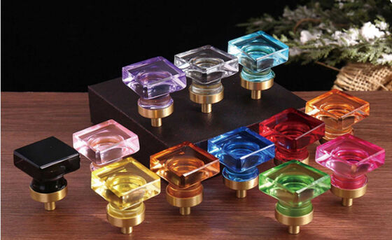 Outils manuels verre pâte frite torsions verre cristal diamant porte d'armoire poignée de porte en cristal monotrou
