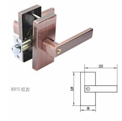 Poignée de levier de porte moderne économique en alliage de zinc mat pour portes intérieures d'appartements et d'hôtels