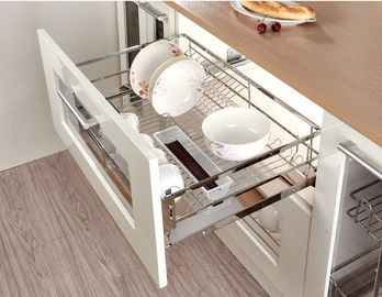 Tiroir à coulisse de paniers de stockage de cuisine d'entrailles et d'acier inoxydable de plat